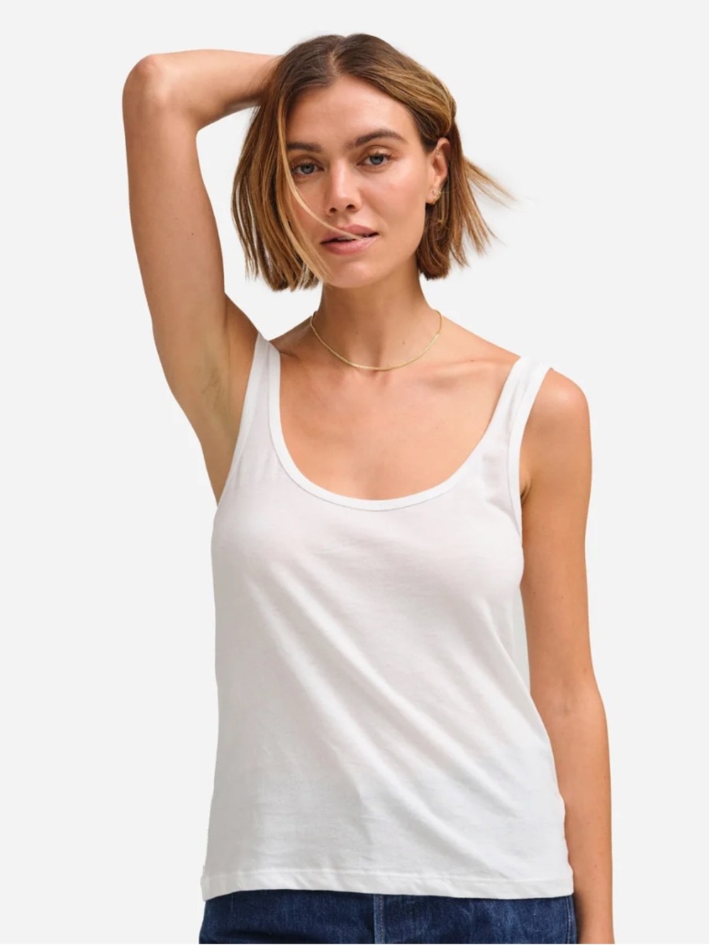 Mate the Label Organic Cotton Layering Tank True White Women’s Size Small - Picture 2 of 11